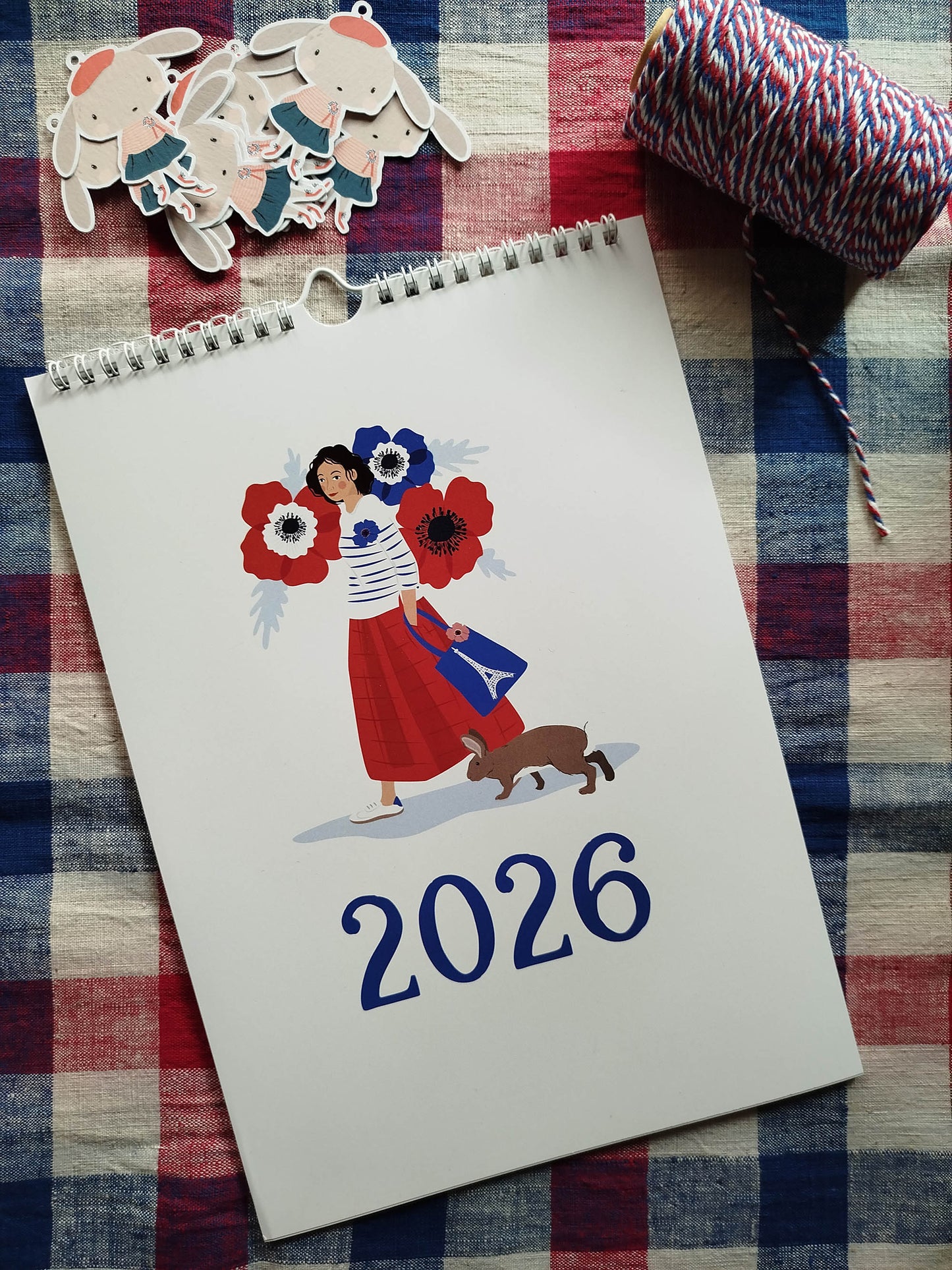 Calendrier mural 2026 "un lapin à la maison"