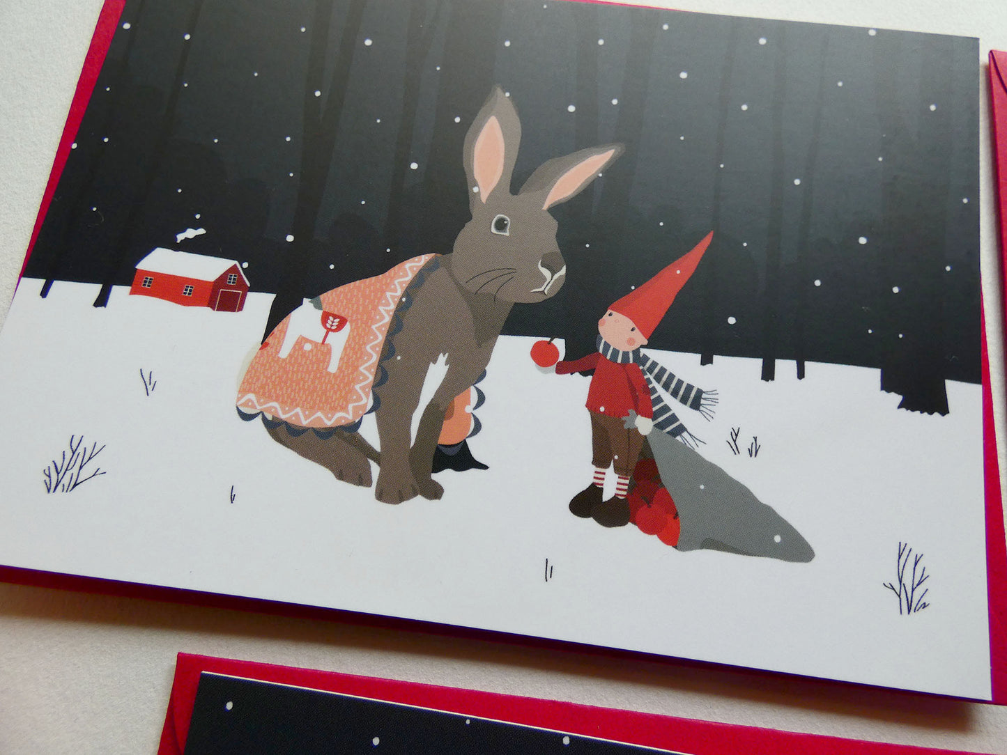 Lot de 4 cartes "Lutins de Noël"