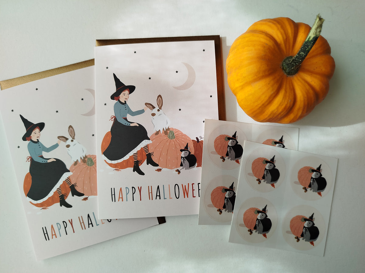 Lot de 2 cartes Happy Halloween