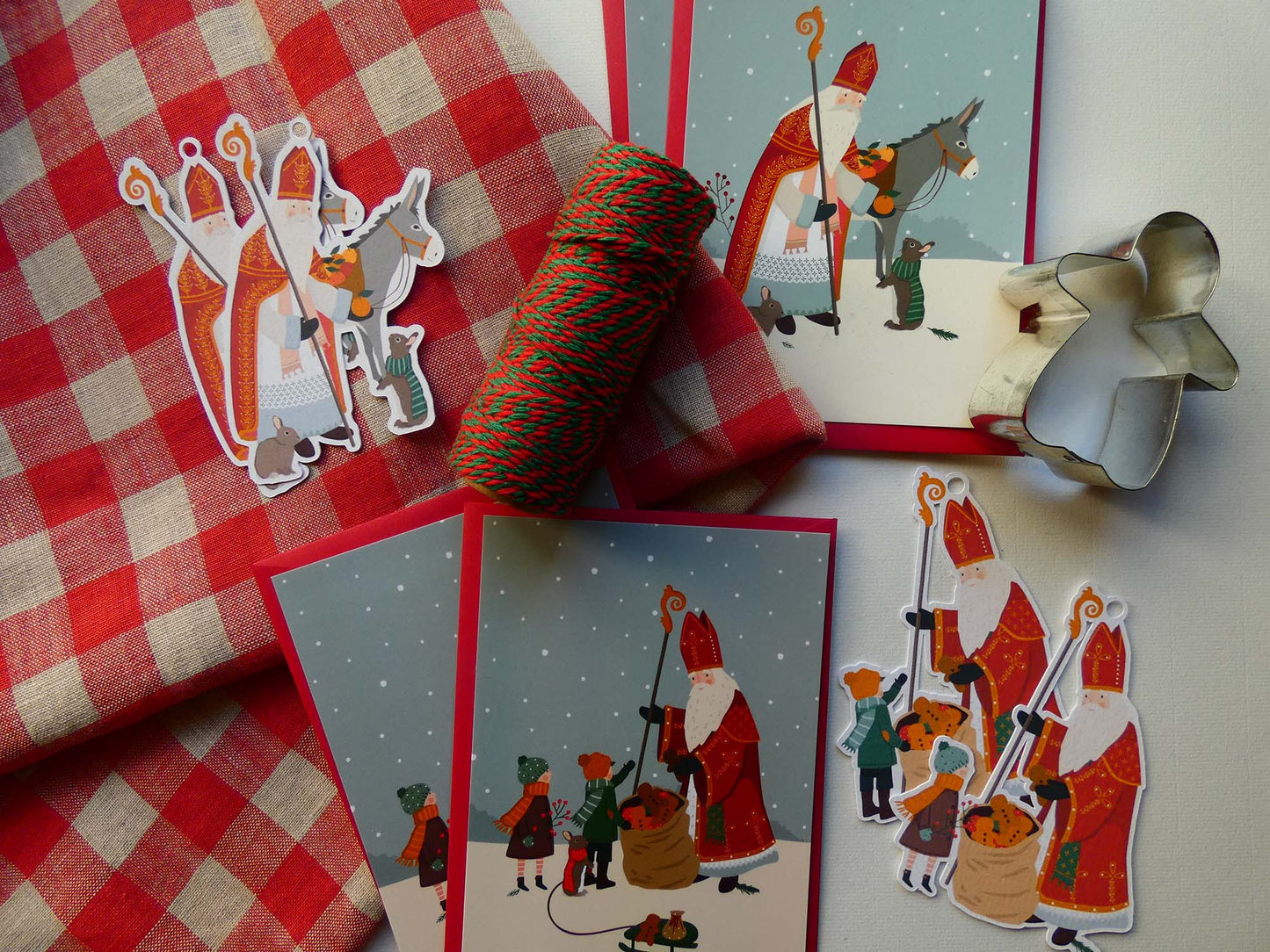 Etiquettes cadeau Saint Nicolas et son âne