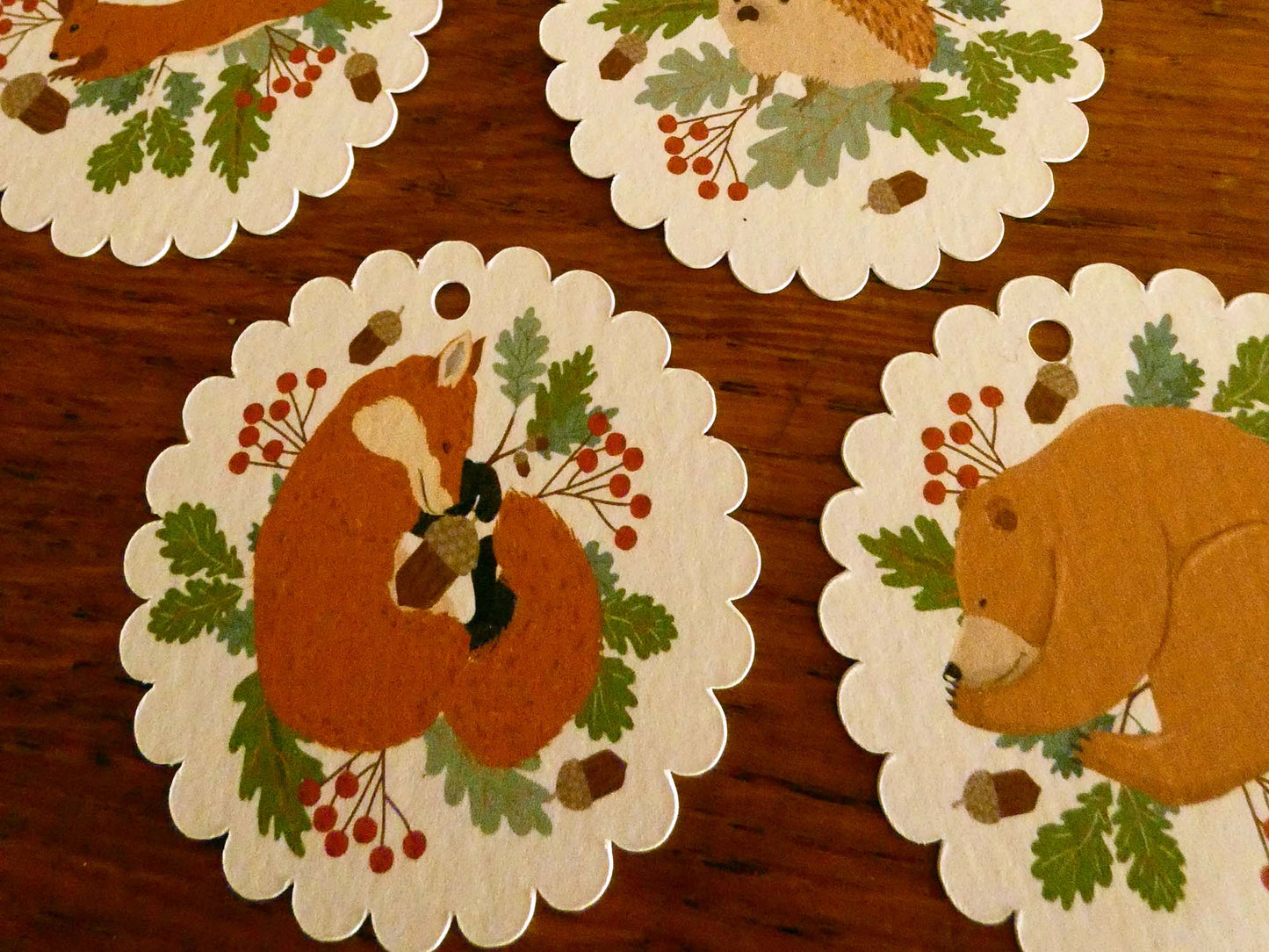 Etiquettes cadeau Animaux de la forêt