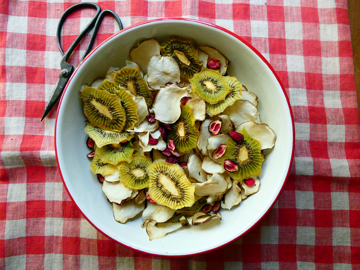 Mélange topinambour, kiwi canneberges
