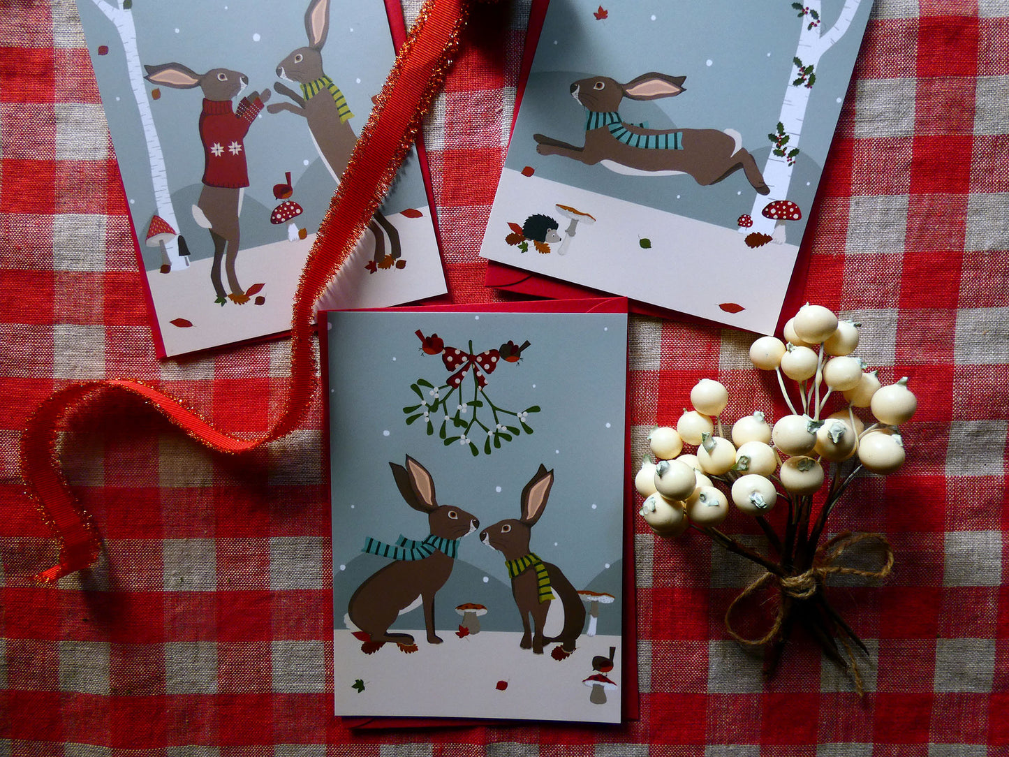 Cartes postales "3 Lapins de Noël"