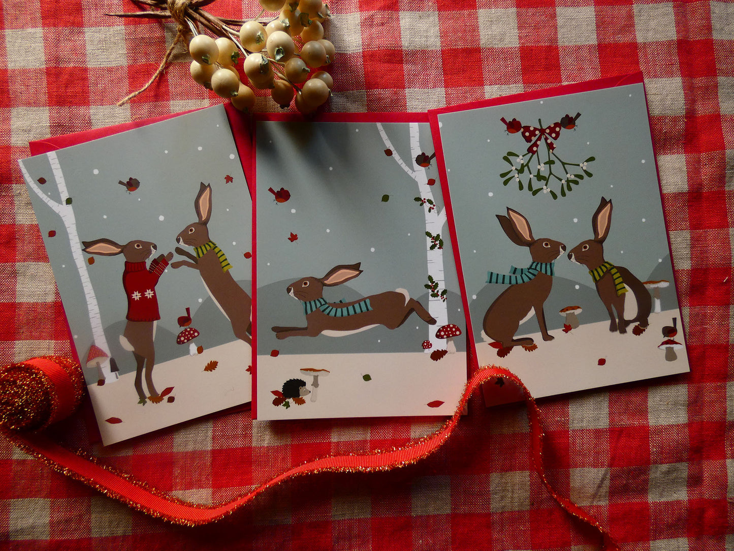 Cartes postales "3 Lapins de Noël"