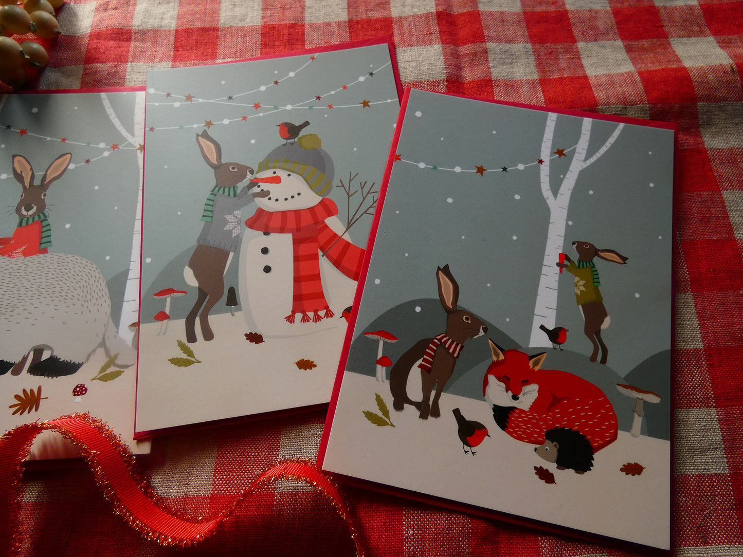 Cartes de Noël "Noël des animaux de la forêt"