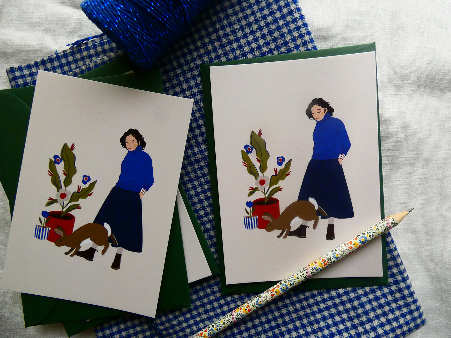 Carte "Pull bleu"