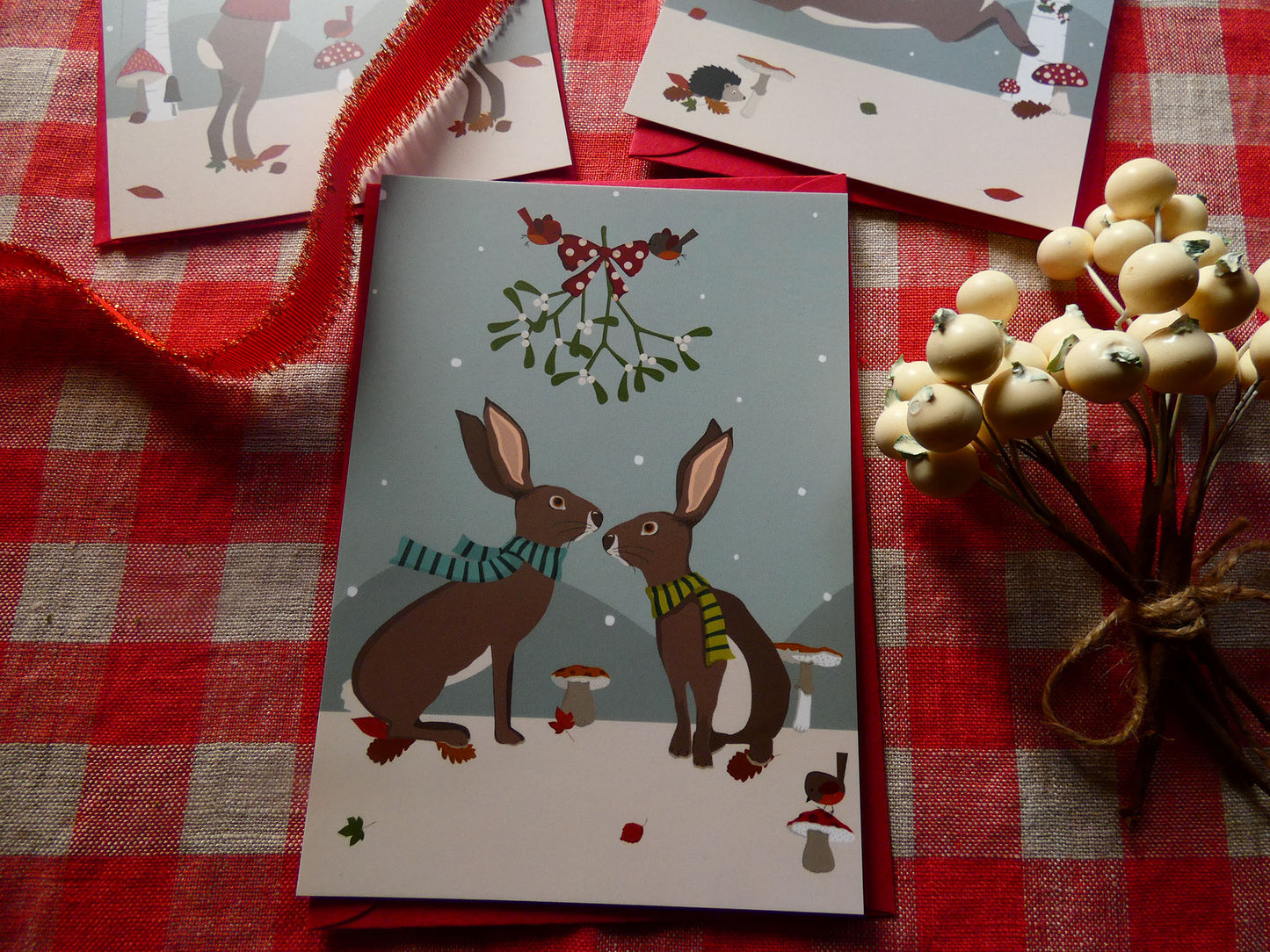 Cartes postales "3 Lapins de Noël"