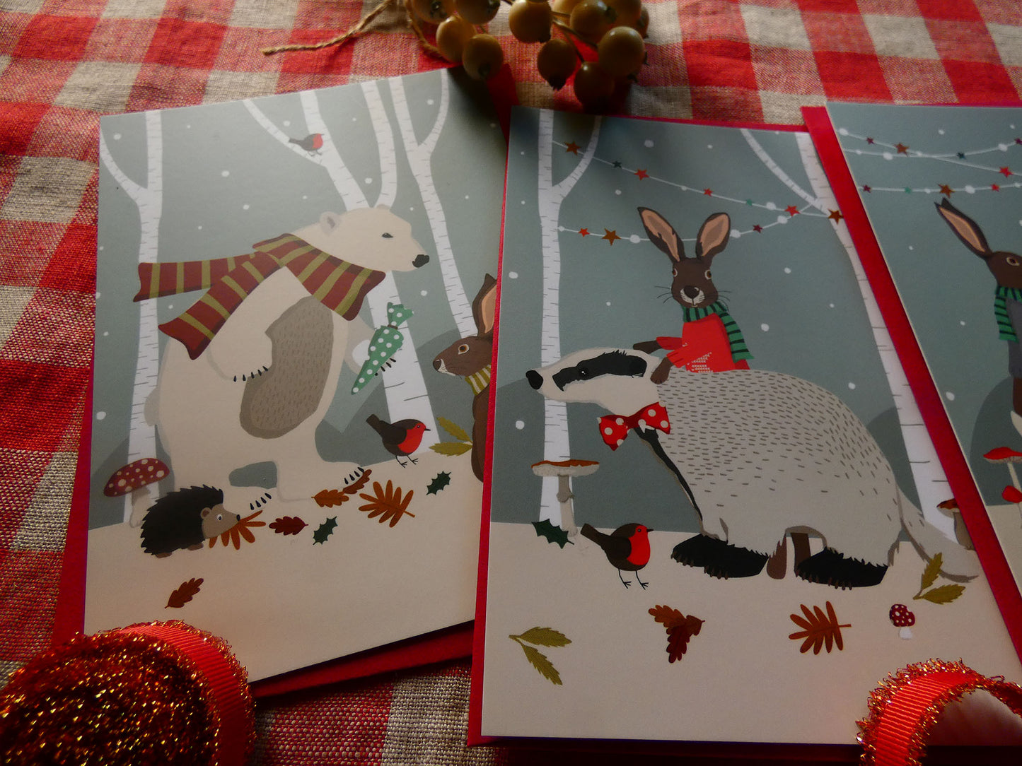 Cartes de Noël "Noël des animaux de la forêt"