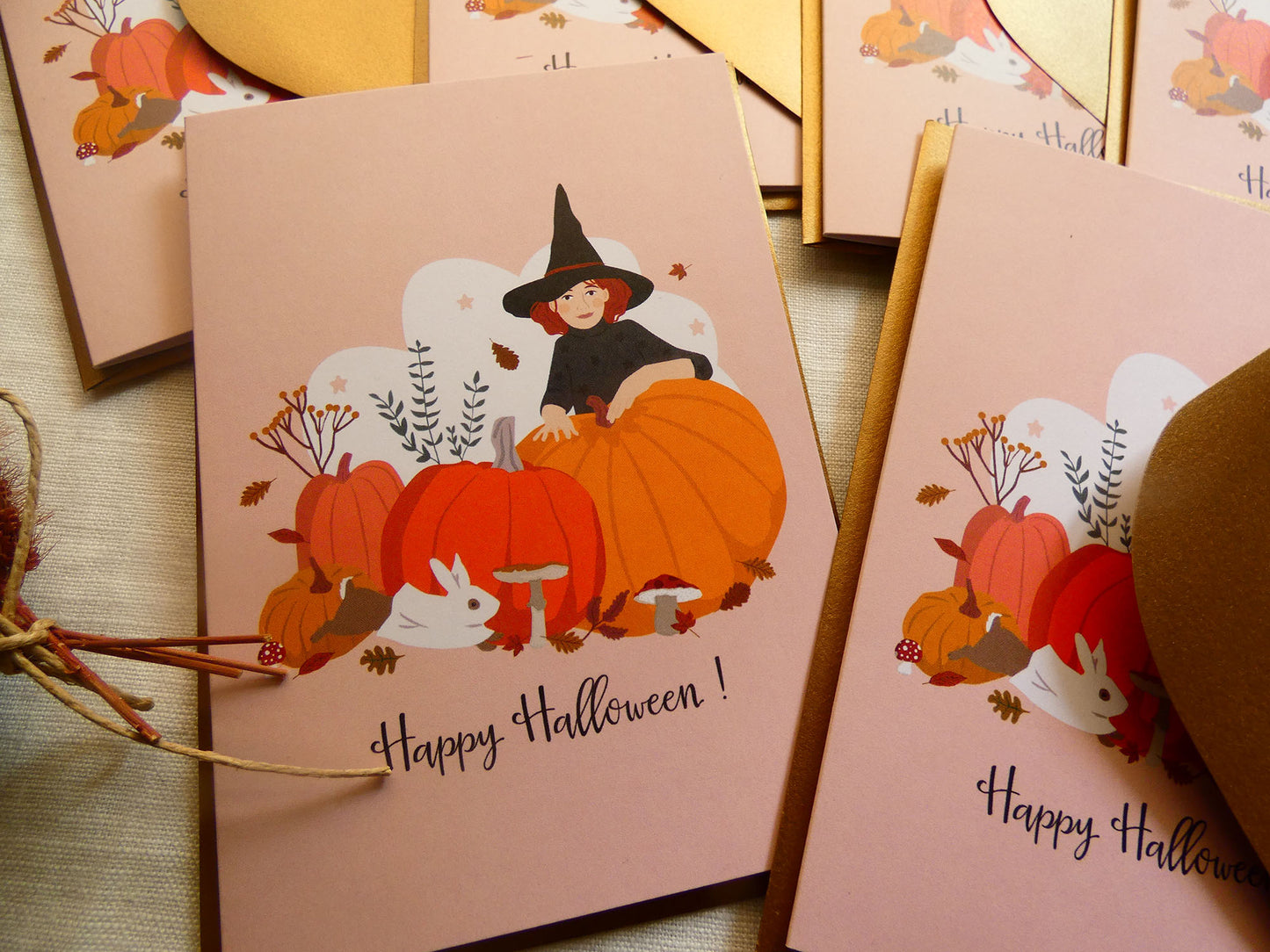 Lot de 2 cartes Happy Halloween