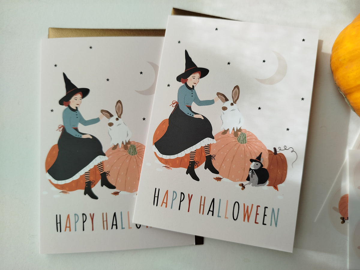 Lot de 2 cartes Happy Halloween