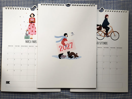 Calendrier mural 2027 "un lapin à la maison"