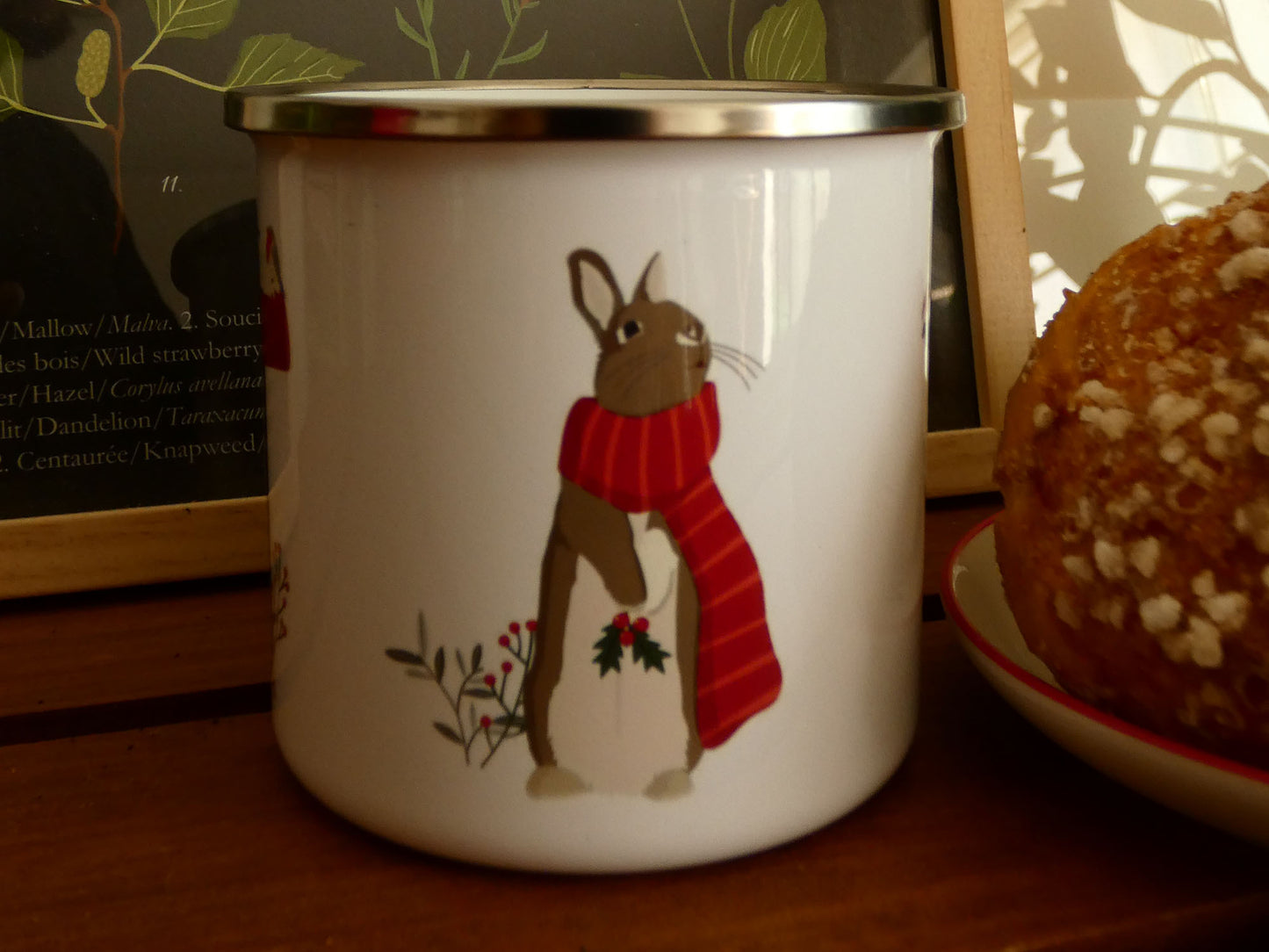 Mug émaillé "Wilson le lapin de Noël"